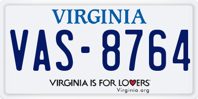 VA license plate VAS8764