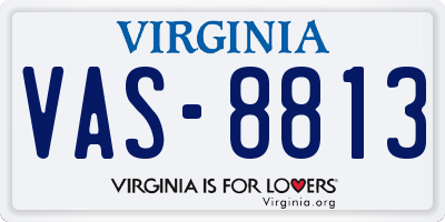 VA license plate VAS8813