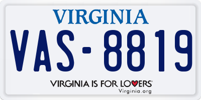 VA license plate VAS8819