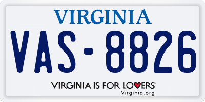 VA license plate VAS8826