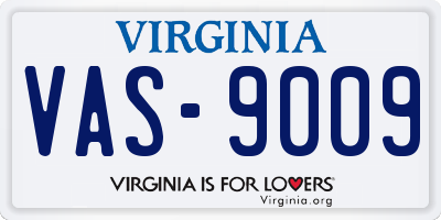 VA license plate VAS9009