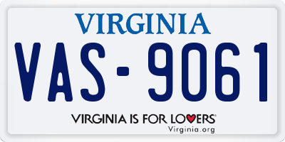 VA license plate VAS9061