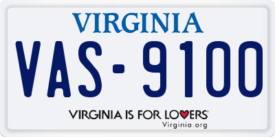 VA license plate VAS9100