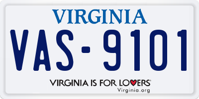 VA license plate VAS9101