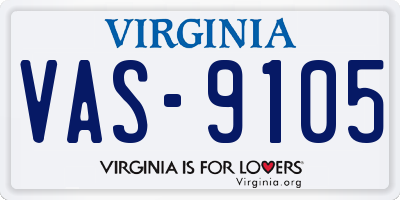 VA license plate VAS9105