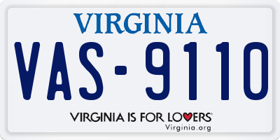 VA license plate VAS9110