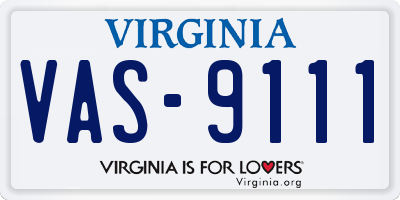 VA license plate VAS9111