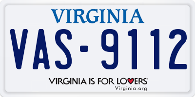 VA license plate VAS9112