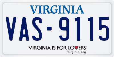 VA license plate VAS9115