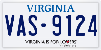 VA license plate VAS9124