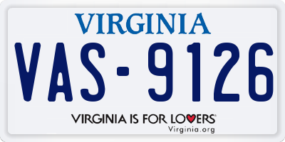 VA license plate VAS9126