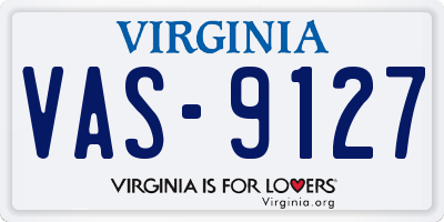 VA license plate VAS9127