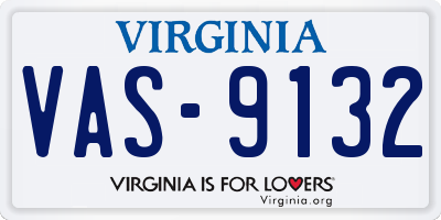 VA license plate VAS9132