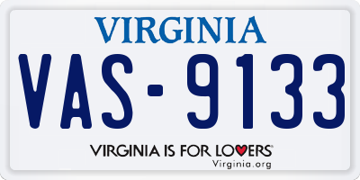 VA license plate VAS9133