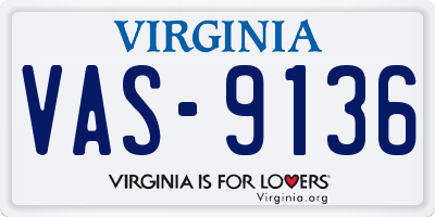 VA license plate VAS9136