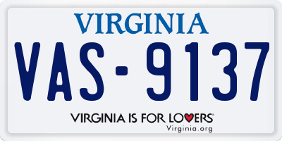 VA license plate VAS9137