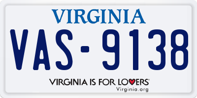 VA license plate VAS9138