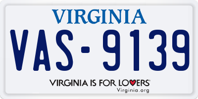 VA license plate VAS9139