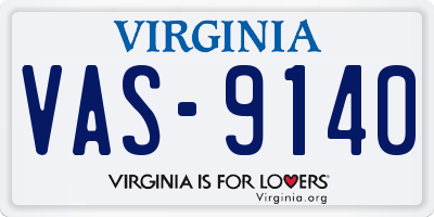 VA license plate VAS9140