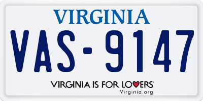 VA license plate VAS9147