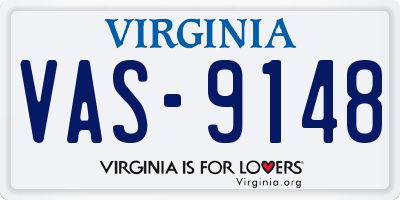 VA license plate VAS9148