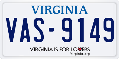 VA license plate VAS9149