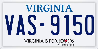 VA license plate VAS9150