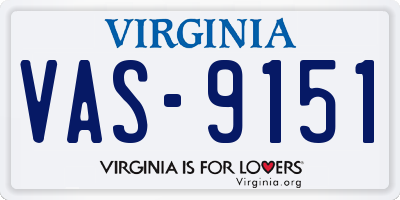 VA license plate VAS9151