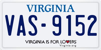 VA license plate VAS9152