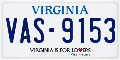 VA license plate VAS9153