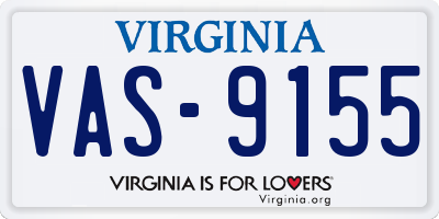 VA license plate VAS9155