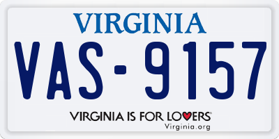 VA license plate VAS9157