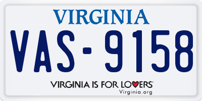 VA license plate VAS9158