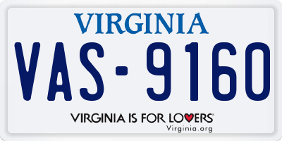 VA license plate VAS9160