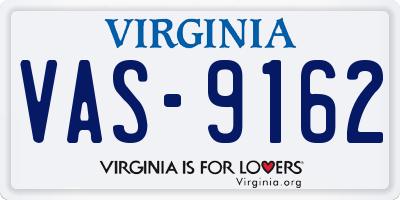 VA license plate VAS9162