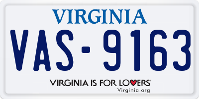 VA license plate VAS9163