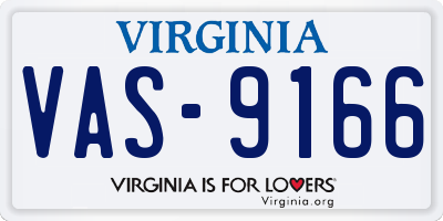 VA license plate VAS9166