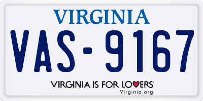 VA license plate VAS9167