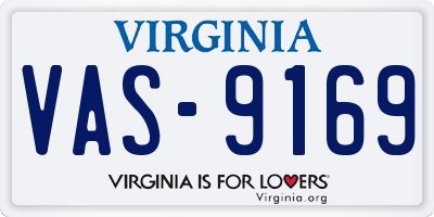 VA license plate VAS9169