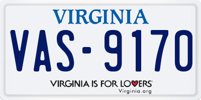 VA license plate VAS9170