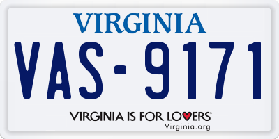 VA license plate VAS9171