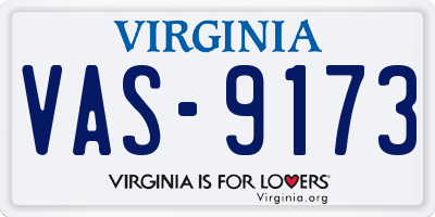 VA license plate VAS9173