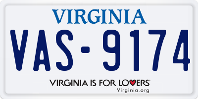 VA license plate VAS9174