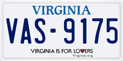 VA license plate VAS9175