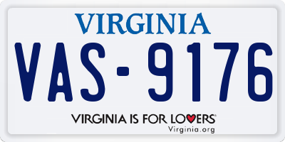 VA license plate VAS9176