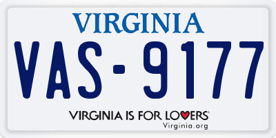 VA license plate VAS9177