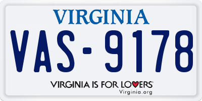 VA license plate VAS9178