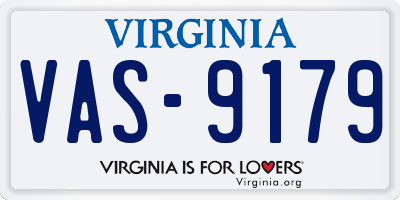 VA license plate VAS9179