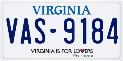 VA license plate VAS9184