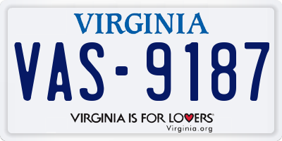 VA license plate VAS9187